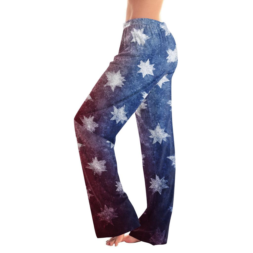 Women's Casual Fashion Independence Day Printed Loose-fitting Home Pajama Pants