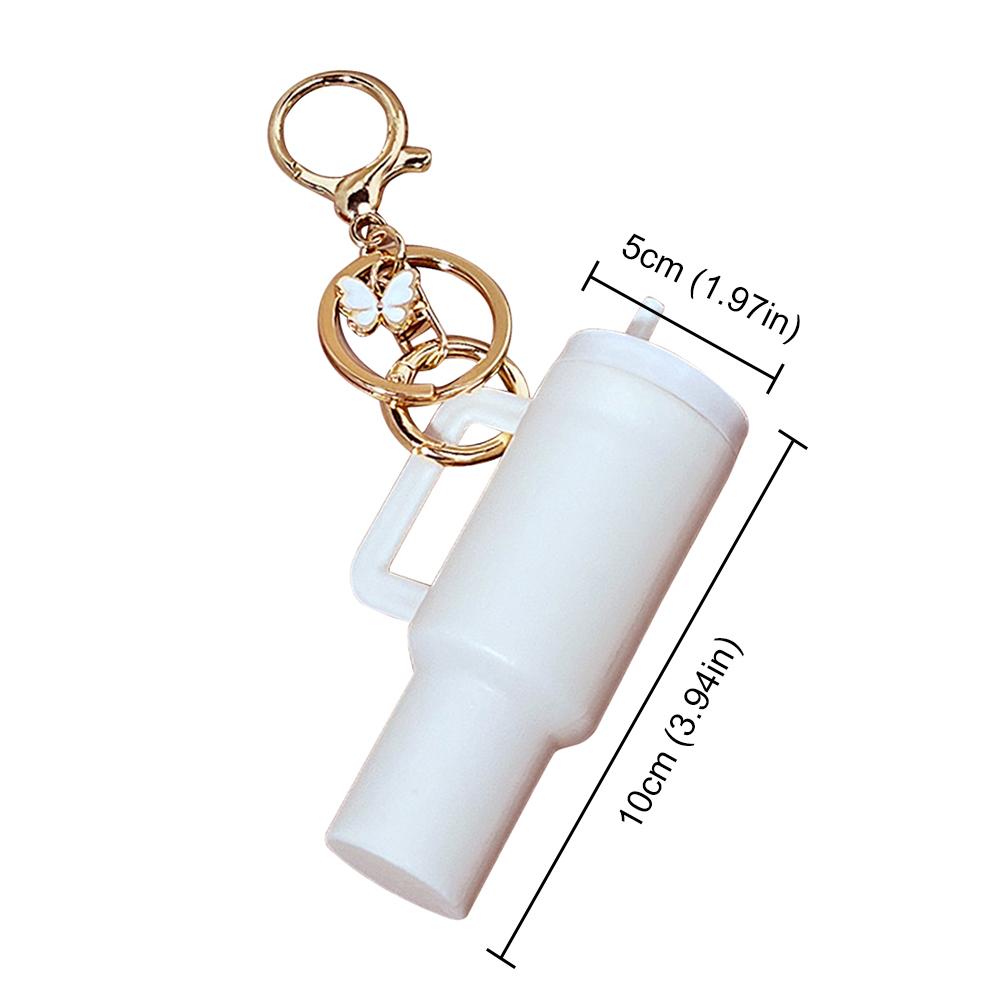 Mini Cup Keychain Lip Balm Keychain Cute Tumbler Key Ring Chapstick Holder Keychain Handbag Charms Key Ring for School Bag