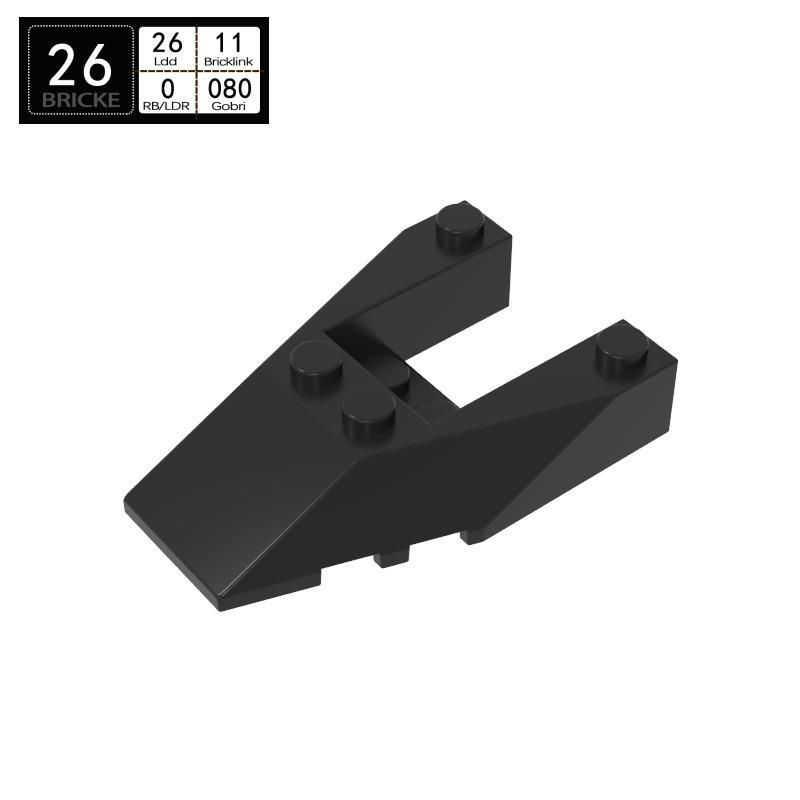 BRICKE 4x6 Sloped Wedge Piece Compatible with Lego 6153, MOC Building Blocks, Education Loose Parts. 50g (~12pcs) чёрный