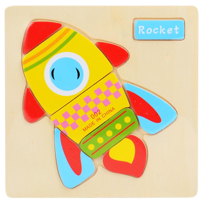 Hot Sale 9 Slice Kids Puzzle Toy Animals And Vehicle Wooden Puzzles Jigsaw Educational Baby Learning Toys For Children Gift