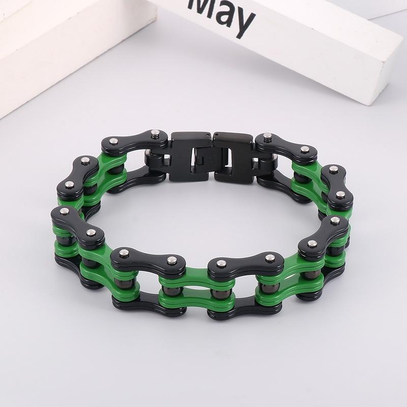 European and American Street Tide Male Titanium Steel Locomotive Bicycle Chain Jewelry Rock Punk Style Men's Bicycle Chain Bracelet