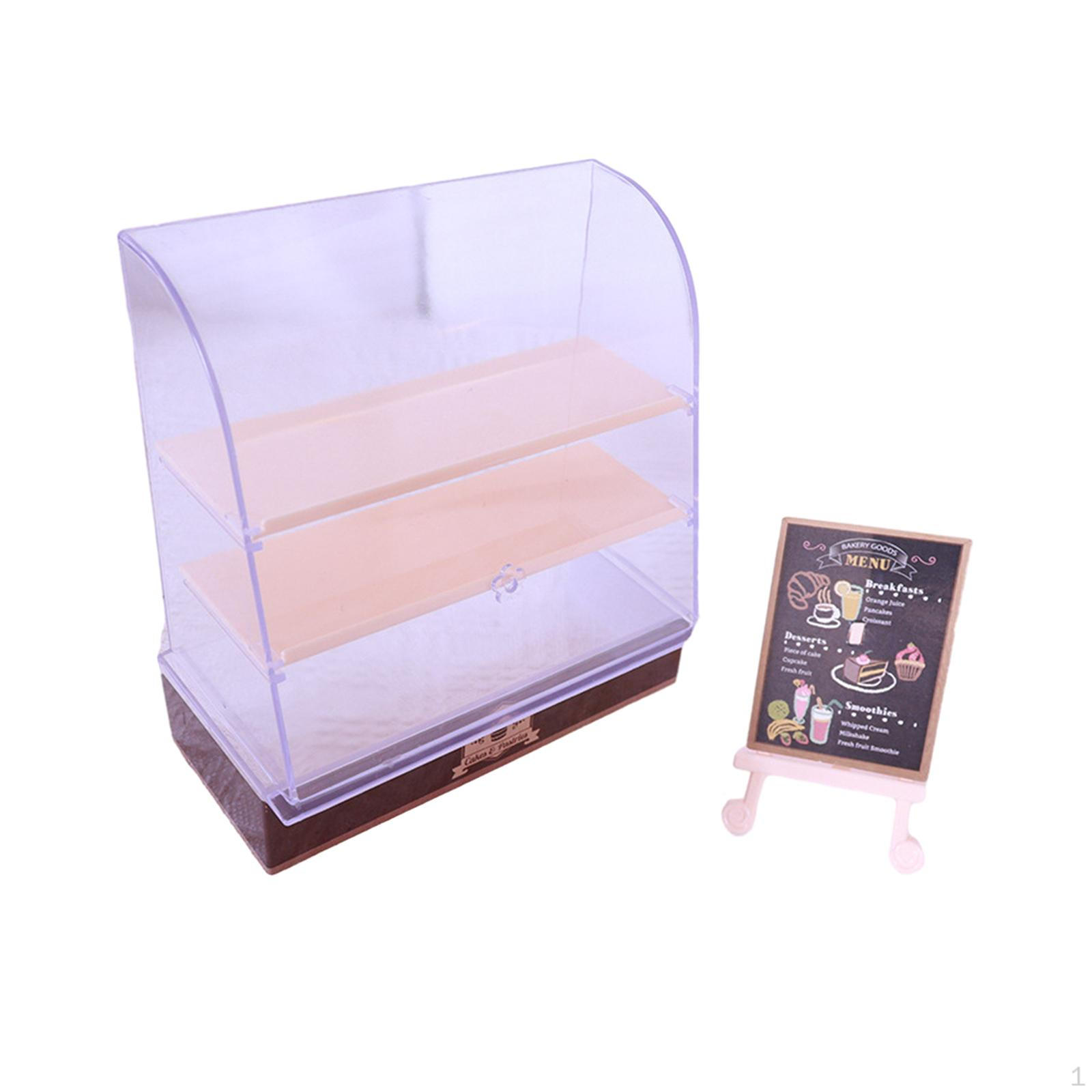 

1/12 Ляльковий будиночок Шафа для тортів Роздрібний прилавок для кексів, журнальний столик Імітація дитячої удаваної іграшки для жовтий