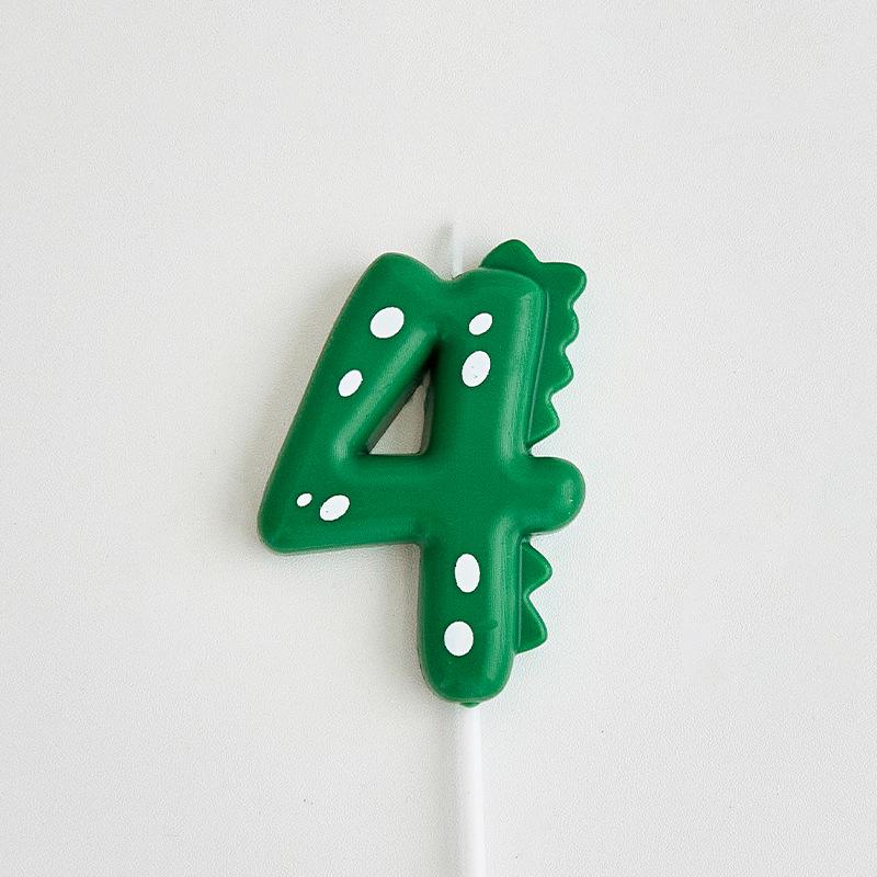 

Colorful Dinosaur Number Candles for Boys - First Birthday Cake Topper & Photo Prop