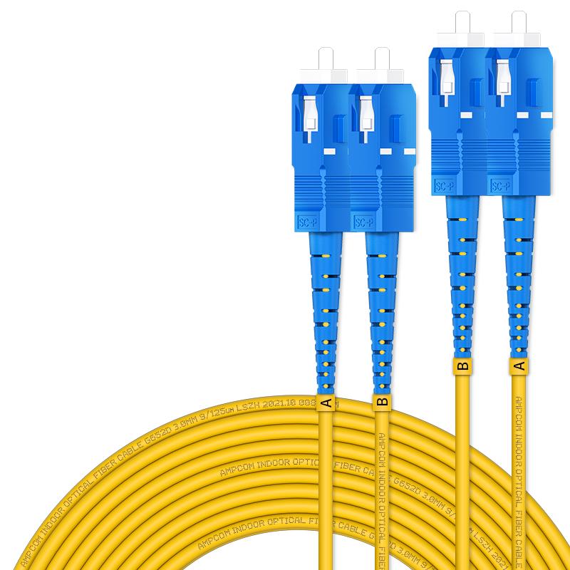 

AMPCOM Telecom Grade Single-Mode Dual-Core Fiber Optic Patch Cord 1m