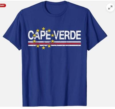 Koszulkę z Flagą Republiki Zielonego Przylądka Męską Damską Cabo Verde Niebieski Unisex T-Shirt