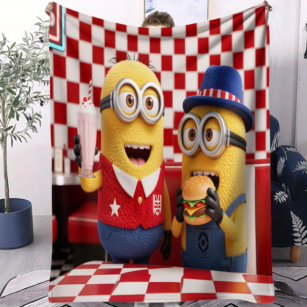 Fan Favorite Minions Cute Cartoon Blanket Super Soft Lightweight Small Cover Blanket For Travel Camping Bedding Sofa Picnic Gift