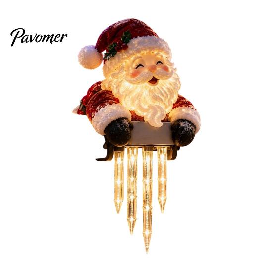 Christmas Lighted Garland Accents Winter Glow Snowman Icicle Light Decor, Outdoor Decorations, Hanging Wonderland Entrance Trim LED Holiday Lights for