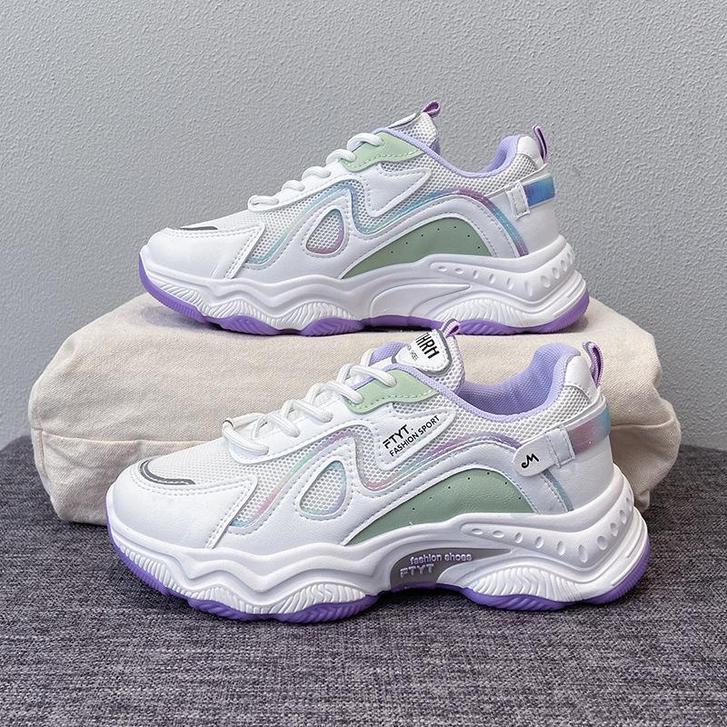 Damen Freizeitschuhe 2024 Herbst Atmungsaktive Sneaker Plateau Weiß Klobige Sporttrainer Original Mode Vulkanisierte Schuhe