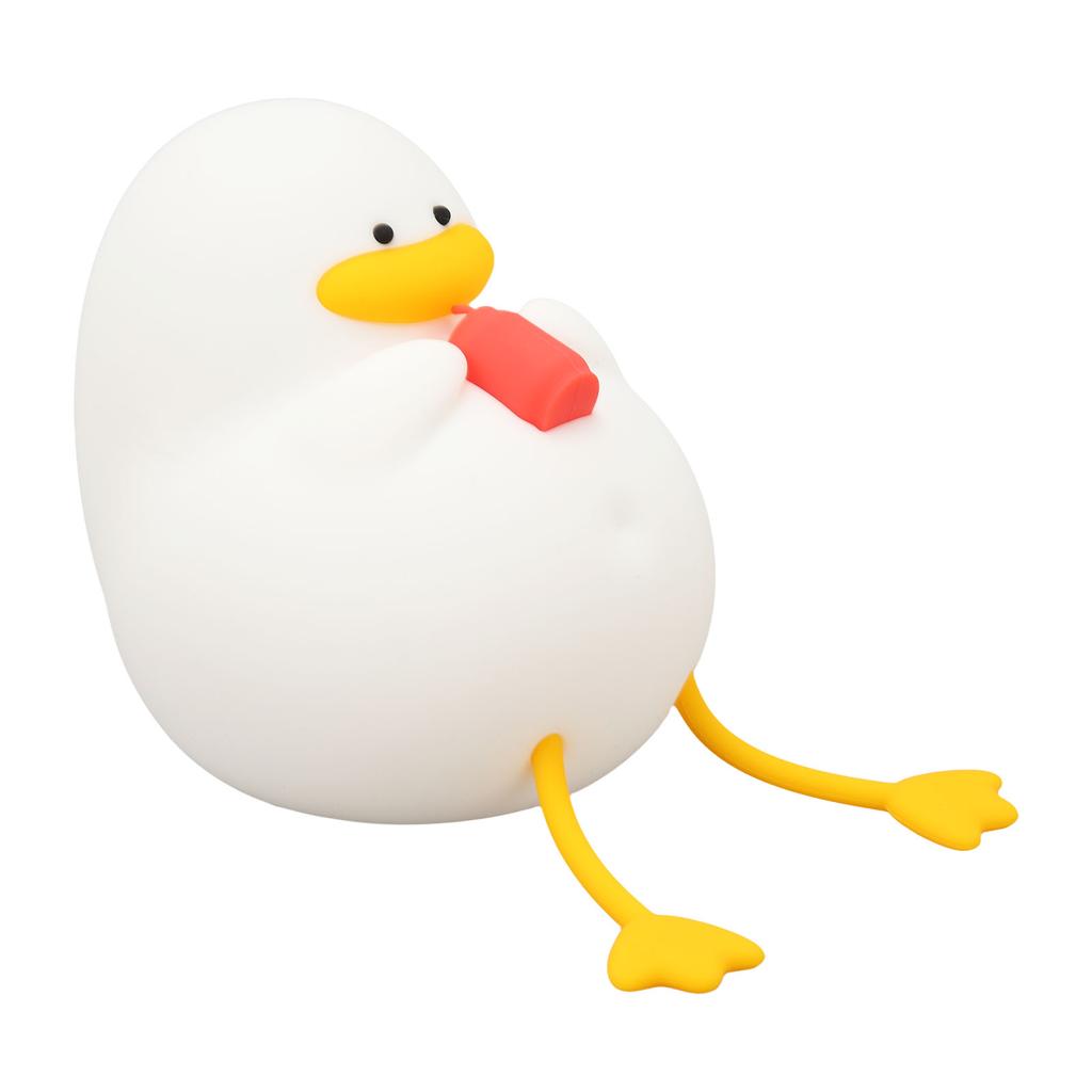 Niedliches Nachtlicht Augenschutz Bunt 3 Helligkeitsstufen USB-Aufladung Entenform Silikon Nachttischlampe für Schlafzimmer