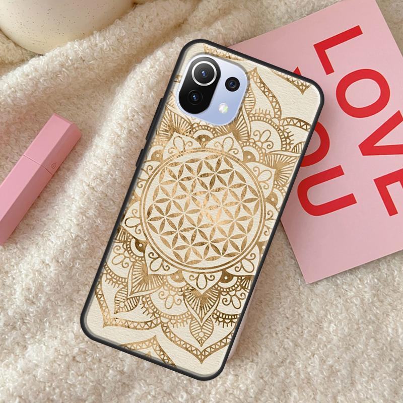 Květ Života V Lotosu Pastelové Zlaté Pouzdro Pro POCO X4 Pro F3 M3 M4 Pro X3 Pro GT Kryt Telefonu Pro Xiaomi 12 11T Pro Mi 11 Lite