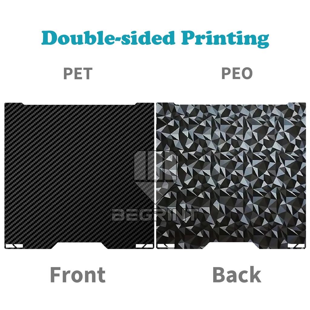 350x320mm Build PLate For Bambu Lab H2S H2D 3D Printer Parts Heat Bed Fiber Carbon Sheet PET PEI Textured Spring Steel Plate
