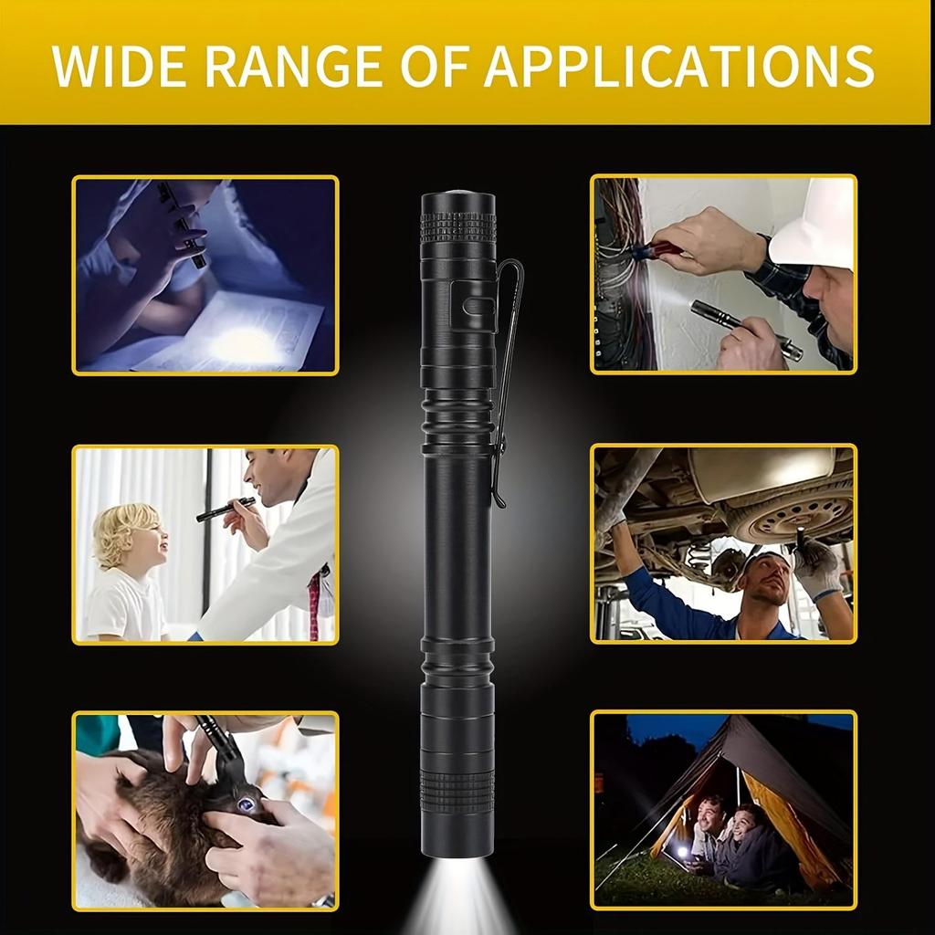 10pcs Mini Portable LED Pen Light Super Bright Master Holds Flashlight Pocket Flashlight Camping Outdoor Emergency Situations