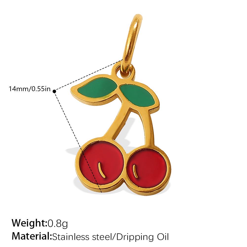 

Cross-border Red Enamel Cherry Pendant: Gold Base DIY Bracelet & Necklace Accessory