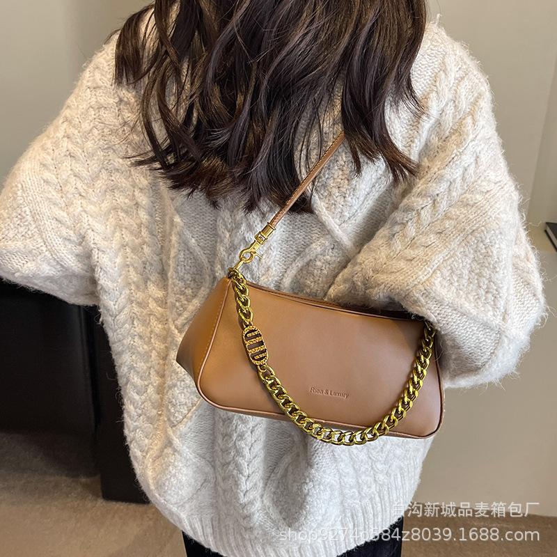 Foreign style chain small bag women's 2025 new autumn and winter fashion trendy messenger bag niche design texture shoulder women's bag