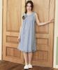 Meipeullawo Blue Pure Sleeveless Pure Cotton Women'S Plus Size One-Piece Pajamas