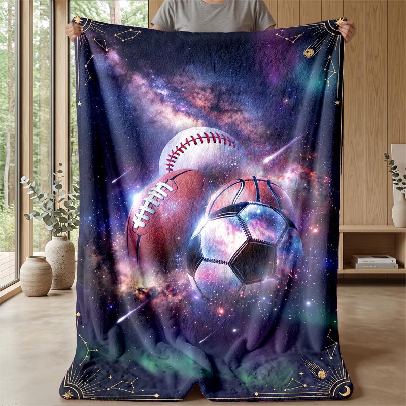 Space Sports Fusion Theme blanket Lightweight Warm Flannel Blanket Decorative Throw Blanket for Home Decoration