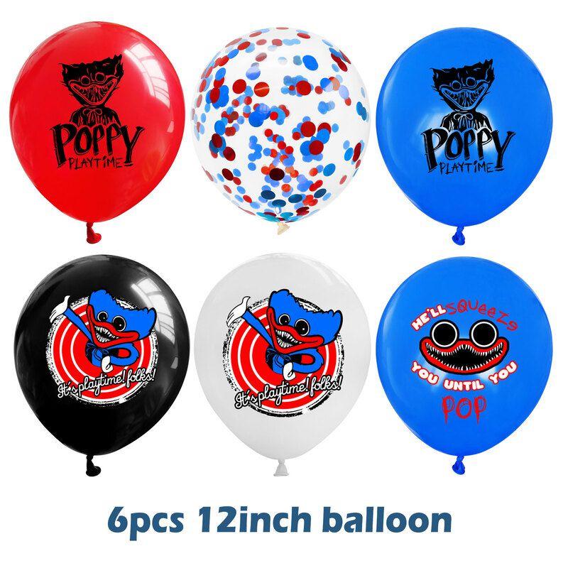 

Poppy Playtime Huggy Wuggy Birthday Party Decorations Premium Set Of Balloons And Cake Toppers 6 Mixed Color Balloons
