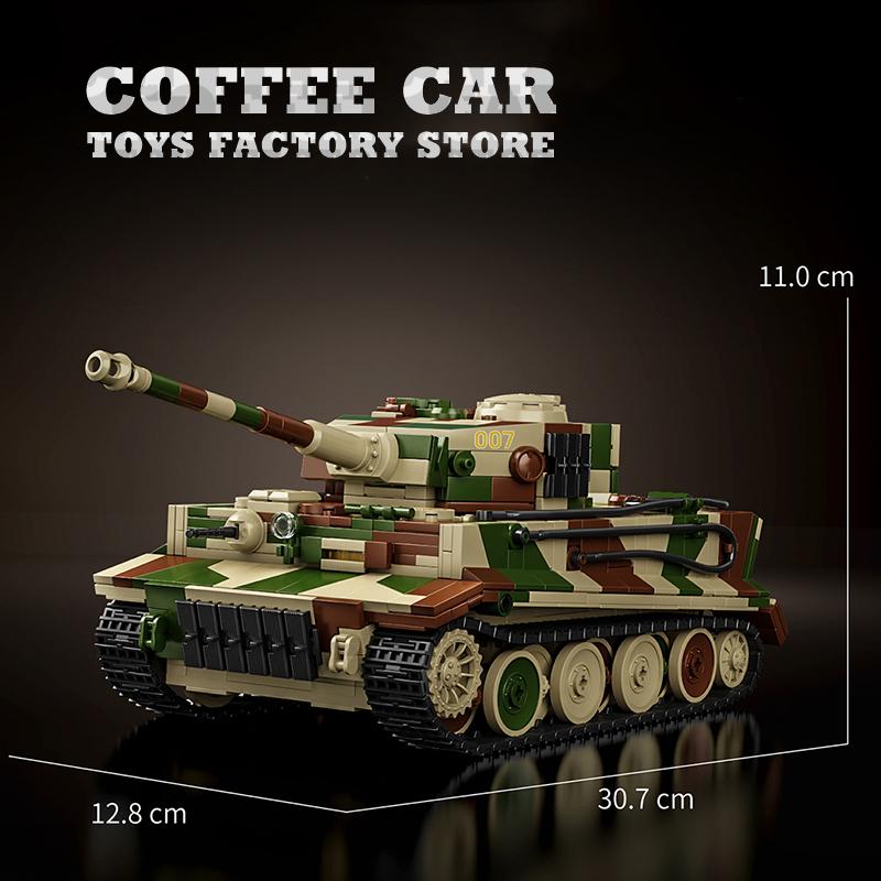 Non-Toxic Military Building Blocks 1:28 Tank Assembly Model Germany Panzer Moc Bricks Wwii Army Armored Vehicle Stem Toys Christmas Gifts