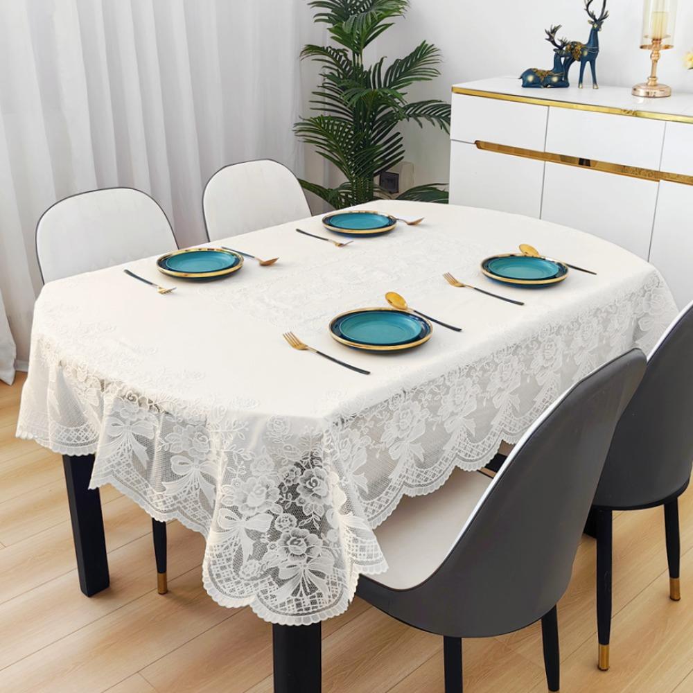 Embroidered Oval Tablecloth Anti-Scald Table Mat Printed Tablecloth  Wedding Dining Room