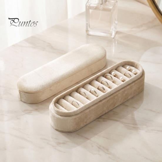 Soft Velvet Jewelry Holder for Earrings Storage Box, Multiple Slots Portable Organizer, Prevent Compact Box Daily Use Scratching Lining Case