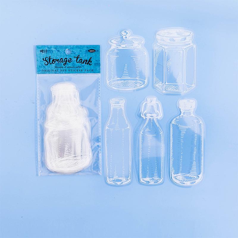 Sugar Poetry Transparent PET Stickers: Vessel Museum Series for Creative Journal DIY.