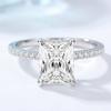 Fashion Wedding Accessories Rectangular Zircon Plated 18K Gold Couple Engagement Diamond Ring