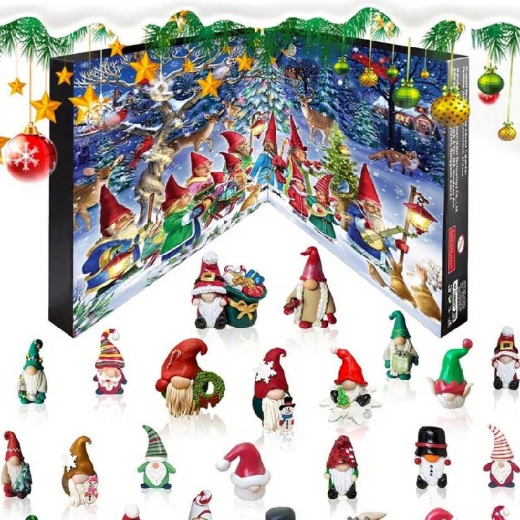 Surprise Resin Elf Figurine Random Box Christmas Countdowns Decoration Durable Materials Tabletop Display Collectible Series