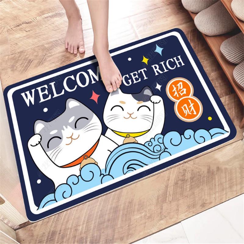 Cartoon Absorbent Bathroom Mats - Door, Bedroom & Entrance Floor Carpets