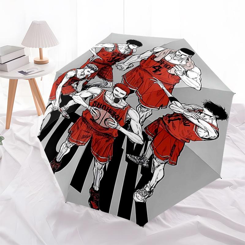

1pc SHOHOKU Basketball Team Logo Automatic Folding Umbrella - Portable 3-Fold Design with Iron Frame, Perfect for Outdoor Use, Festive Gifts, Travel,