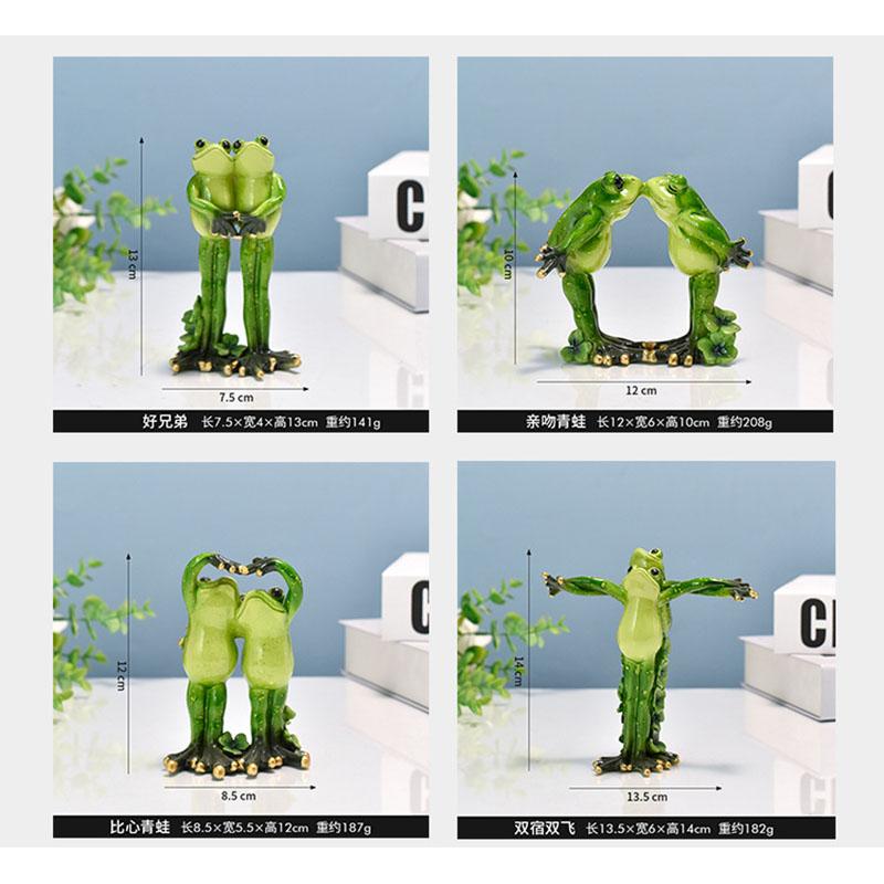 Nordic Yoga Frog Pastoral Animal Resin Crafts Abstract Yoga Frog Sculpture Cartoon Animal Living Room Ornaments Home Decoration