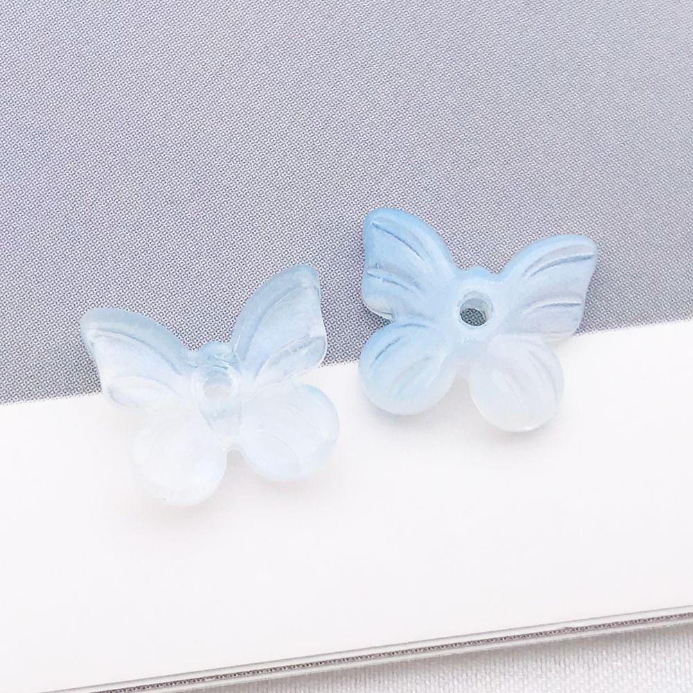 Set of 30 Colorful Transparent Glass Butterfly Charms for DIY Jewelry and Crafting