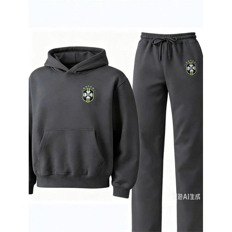 Completo da uomo casual con felpa con cappuccio e pantaloni coordinati Outfit sportivo streetwear Leggero Comodo