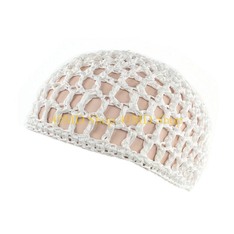 49MD Elegant Handwoven Pullover Hat Breathable Hat Crochet Hollow Hat Holiday Crochet Hat Handwoven Hair Net