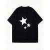 Oversized T Shirt Dress Black Star Print Casual Wear For Women Summer Outfit Street Style Fashion Top