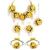 Jewellery Flowers Jewellery Set For Haldi Gota Patti Necklace, Earrings, Bracelet & Maang Tika for Women & Girls