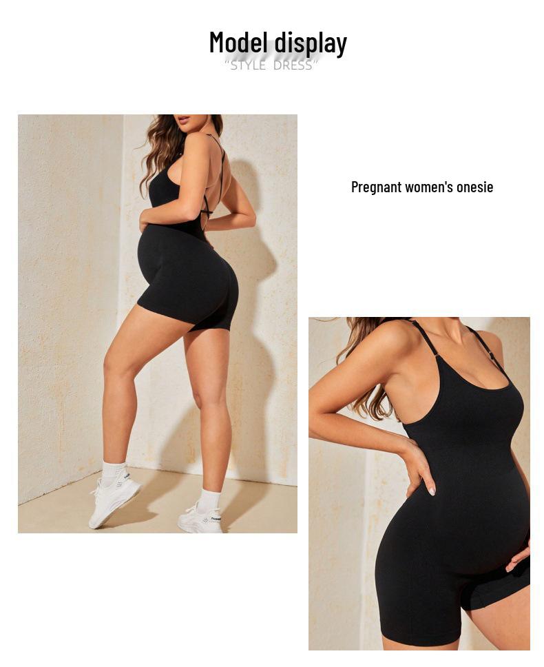 Summer Backless Maternity Jumpsuit: Sexy, Comfortable, High Waist Yoga Suit