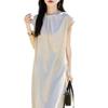 Silky Satin Minimalist French Summer Long Skirt Dress for Women