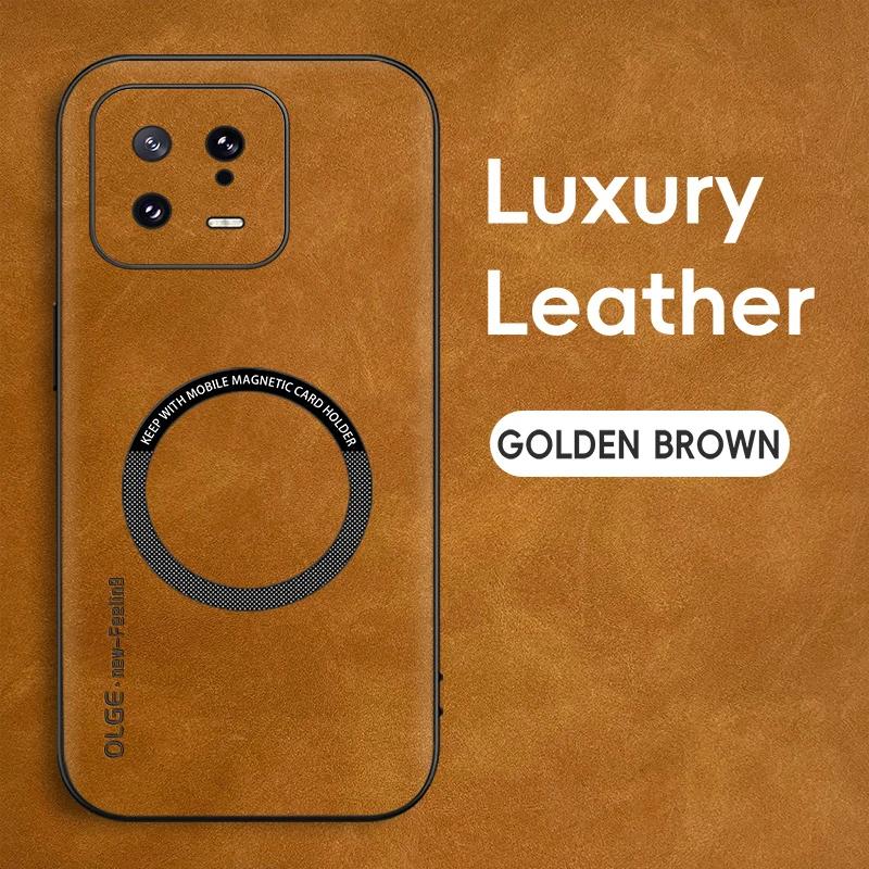 

For Xiaomi 13 13 Pro 13 Lite Fine Hole Sheepskin Magnetic TPU Soft Edge Anti-Drop Anti Fingerprint Phone Case For Xiaomi 13