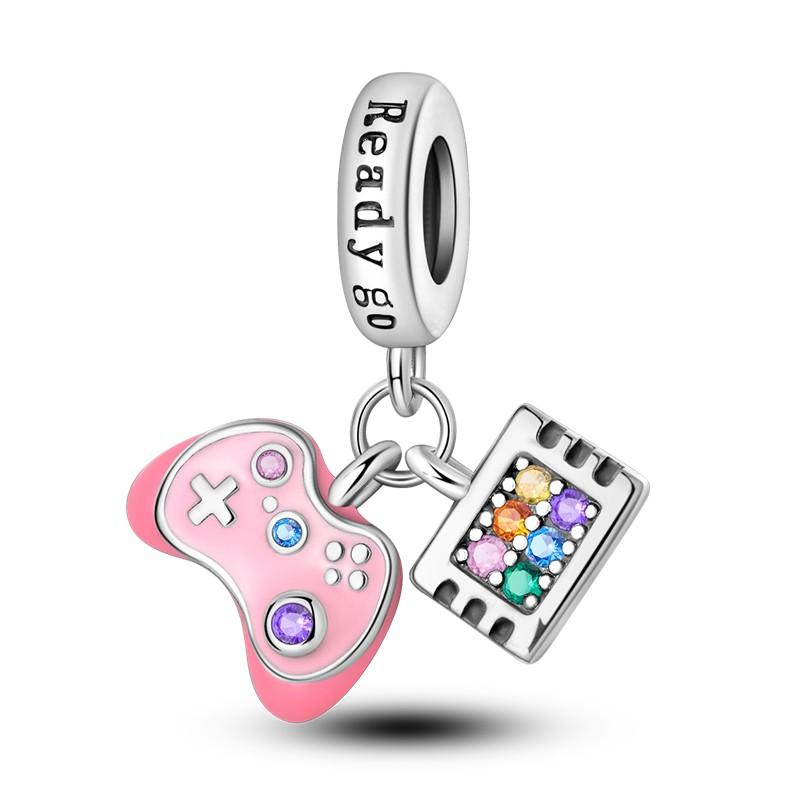 100% Copper Funny Playable Charms Beads Smart Watch Tarot Bike Travel Dangle Fit Original Pandora Bracelet Diy Jewelry