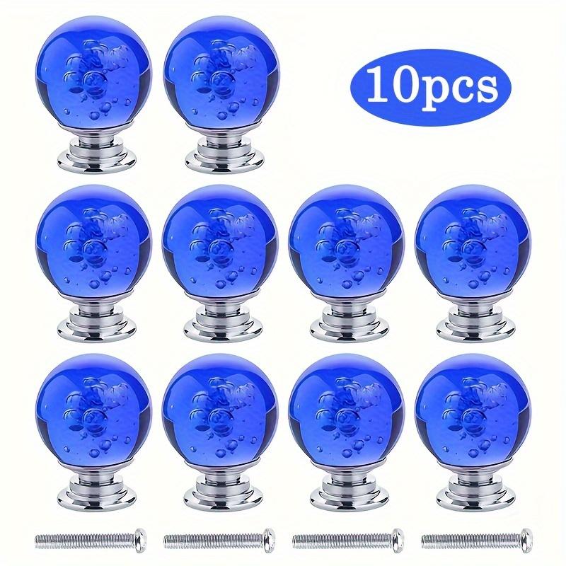 5/10 buc mânere rotunde din cristal pentru dulapuri, cu bule de sticlă, mânere netede pentru sertar, pentru sertar și comodă de acasă, cu șuruburi de montare 10pcs-With screws