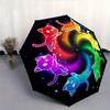 1 pièce Parapluie Motif Six Chatons Mignons Colorés, Tendance, Personnalisé, Parapluie Pliant de Grande Valeur, Indispensable pour l'Été, 8 Baleines Durables Iro
