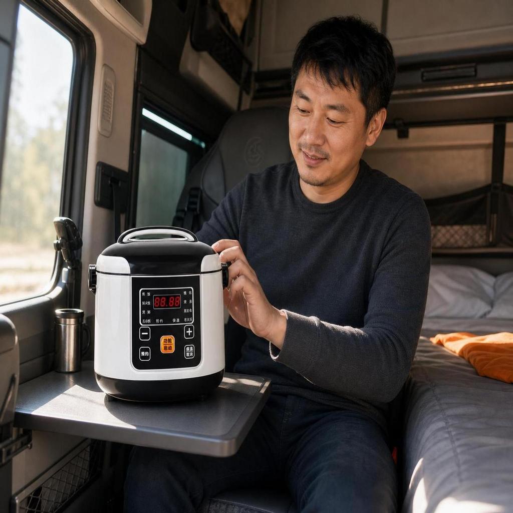 Vehicle Rice Cooker Compact Portable Digital for Truckers,