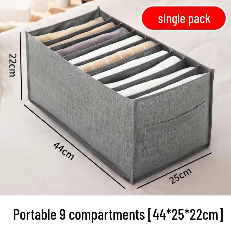 

Складной тканевый органайзер для гардероба с разделителями для одежды, нижнего белья и носков – Включает ручки 36*17*12 (Small 7 Compartments) темно-серого