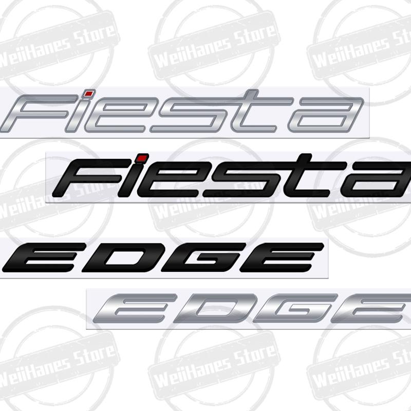 Metal 3D For Ford Fiesta Edge Badge Letter Logo Car Rear Trunk Body Sticker Emblem Glossy Black Accessories