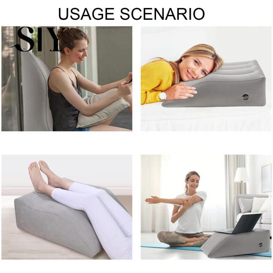 Sleep Improvement Leg Pillow Inflatable Elevation Portable Easy Inflation Flocking Ergonomic Post-operative Design Multifunctional for Circulation