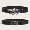 Desinger Belts For Women High Quality Luxury Brand Punk Goth Rivet Black Jeans Unisex Men Belt Paw Skull Buckle Waistband Man