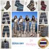 Elefanten Hose Lang Weites Bein Verstellbarer Elastischer Bund Riemen Unisex Damen Herren Druck Thailand Lässig Streetwear Strand Boho Retro Vintage