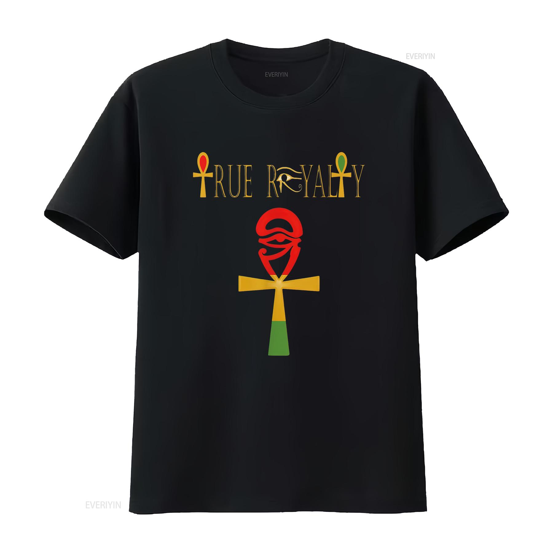 

Womens True Royalty Black Melanin Kemetic Apparel African T Shirt White X Large vintage Washed Unisex fashion Casual streetwear 4XL