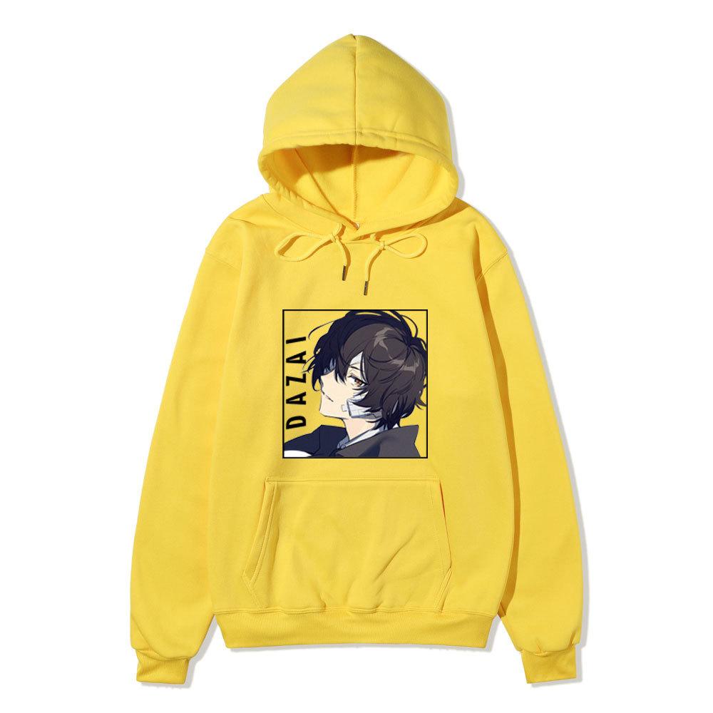 Men Women Fleece Hoodie Dazai Anime Portrait Tokyo Ghoul Kanji Autumn Winter Street Long Sleeve Sweatshirt