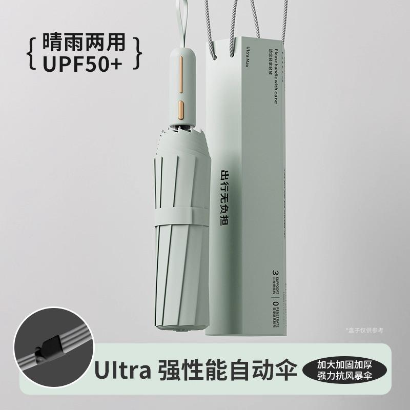 Umbrella automatic umbrella sunny and rainy parasol female enlarged thickened and reinforced rainproof folding umbrella large double umbrella